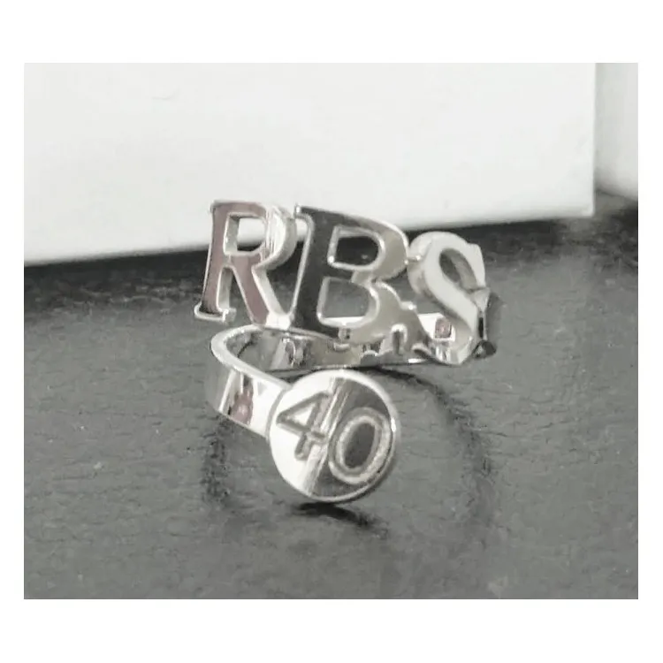 Anillos personalizados iniciales y circulo en plata de ley