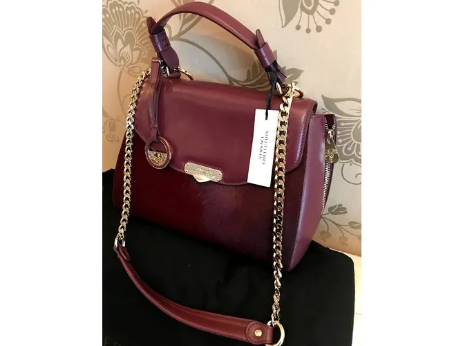 Bolso para el cabello / cuero de Versace Collection Large Handle Calf - ¡Nuevo! Coñac 