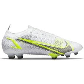 Botas de fútbol para terreno firme Nike Mercurial Vapor 14 Elite FG Blanco/Negro/Plata/Voltio