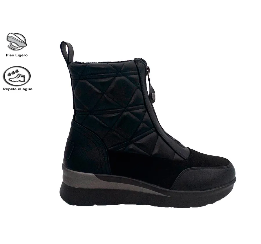 BOTÍN AMARPIES AMD25341 CREMALLERA PLANTILLA ACOLCHADA MEMORY SPONGE MEMBRANA WATER REPELLENT NEGRA 28143