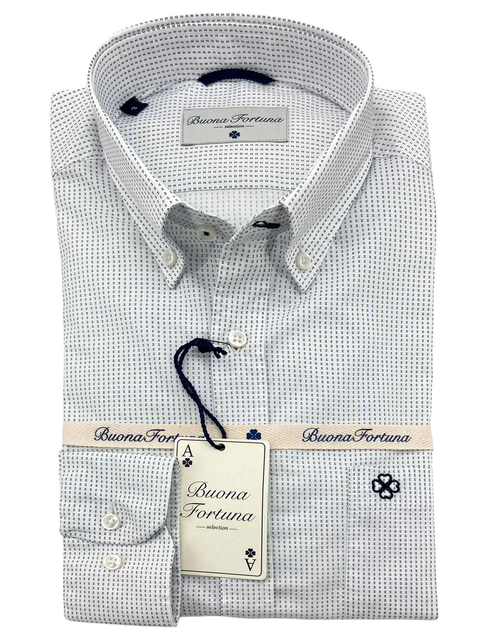 Camisa Blanca Dibujo Marino