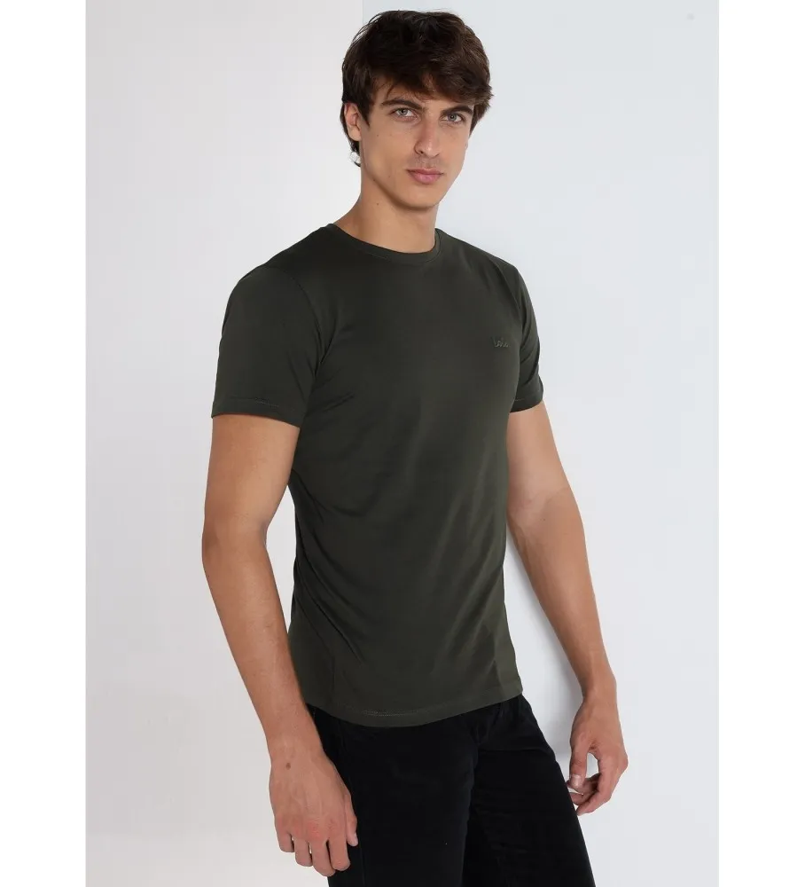 Camiseta de manga corta verde oscuro