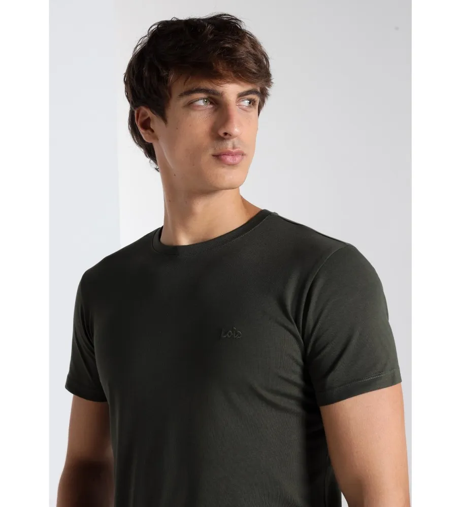 Camiseta de manga corta verde oscuro