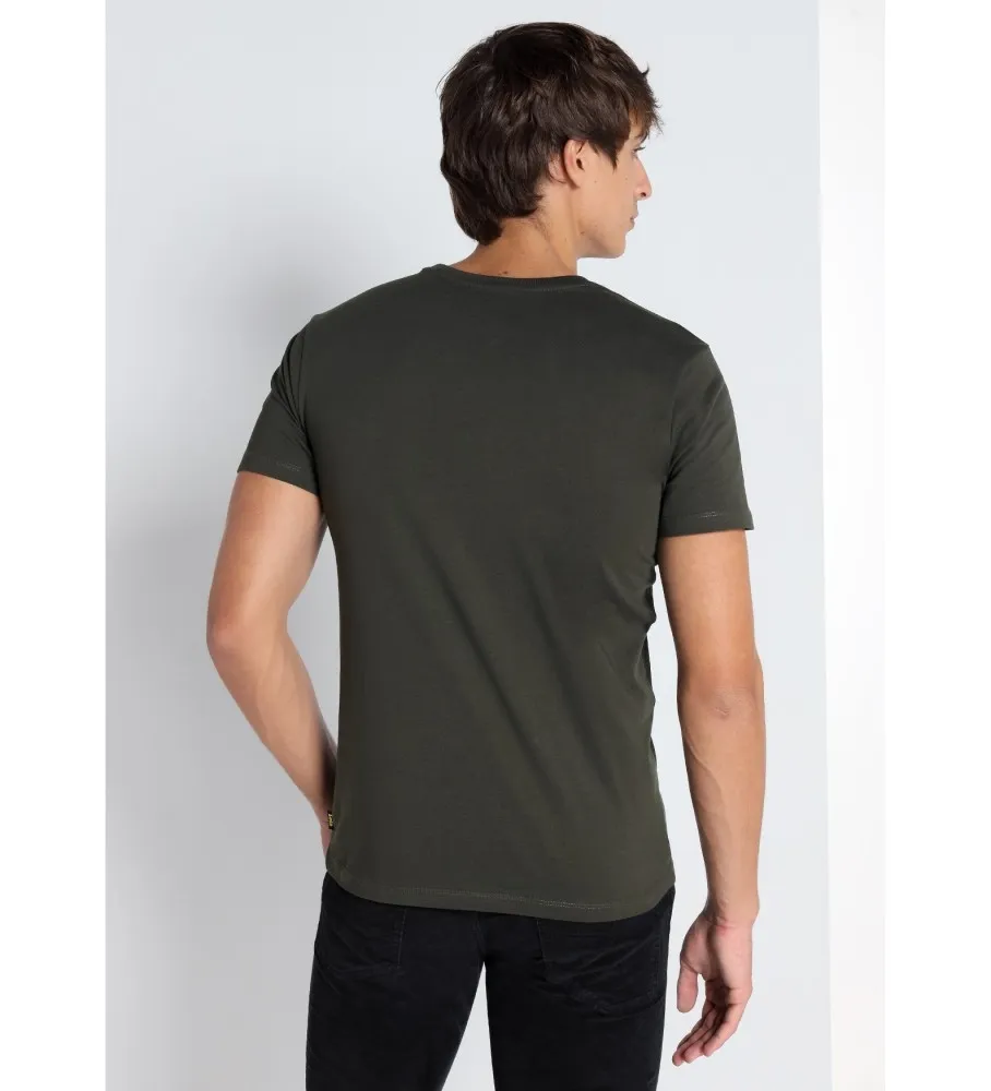 Camiseta de manga corta verde oscuro