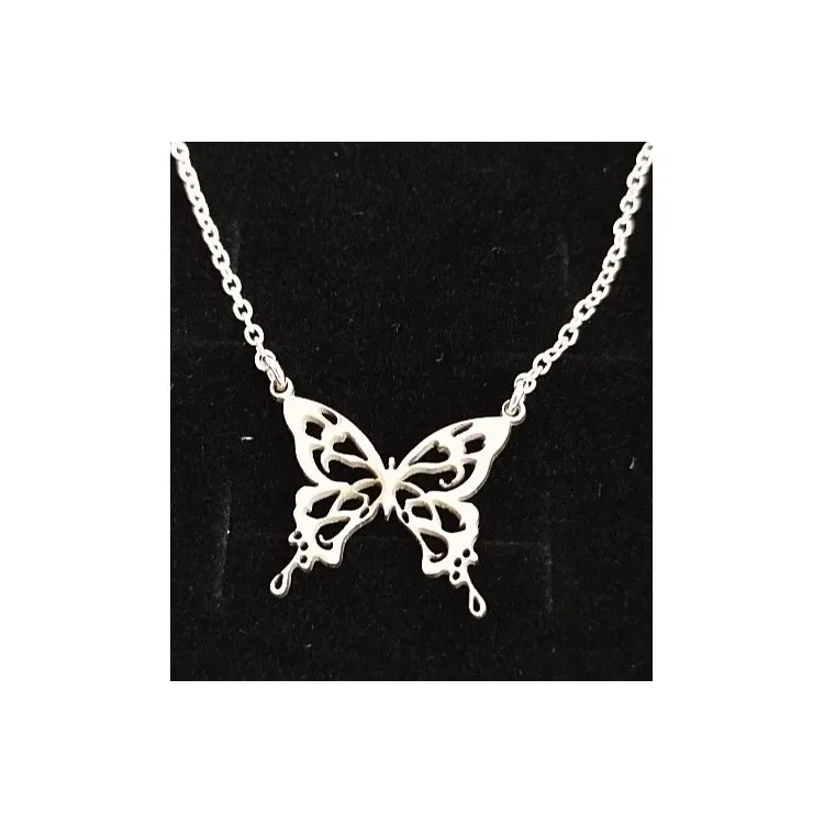 Collar mariposa plata de ley