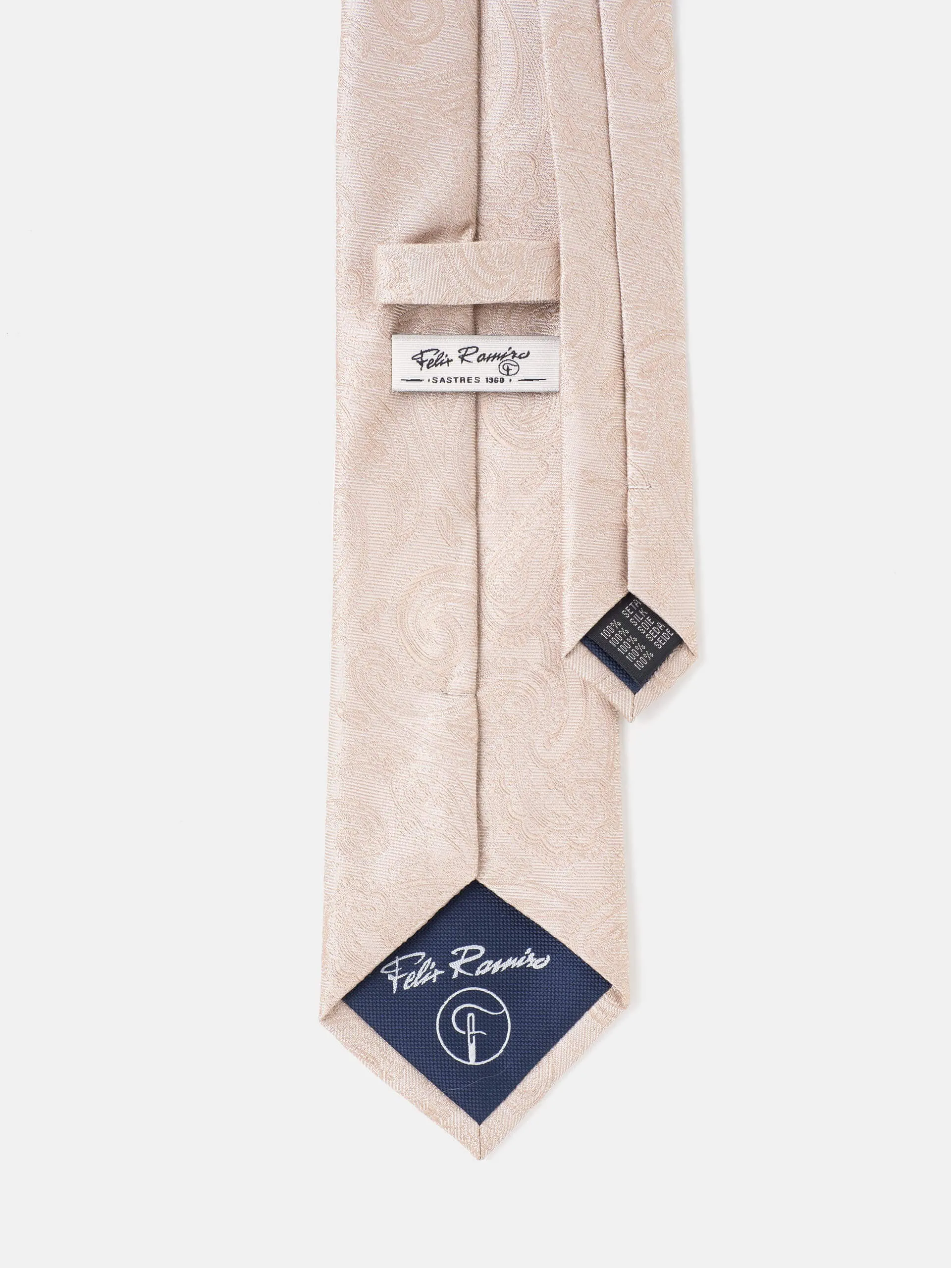 CORBATA SEDA CACHEMIRES CREMA
