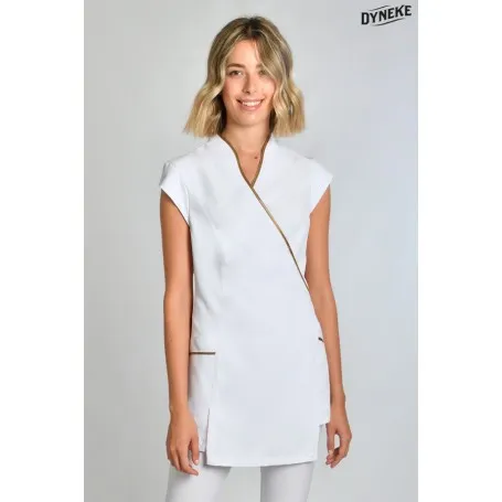 Estola kimono spa blanca vivo dorado