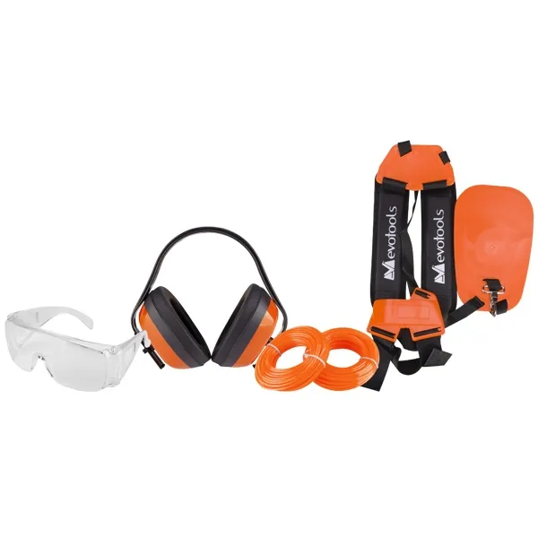 Evotools - 681113 - Kit cortacésped, gafas, cascos, cables de corte, arnés
