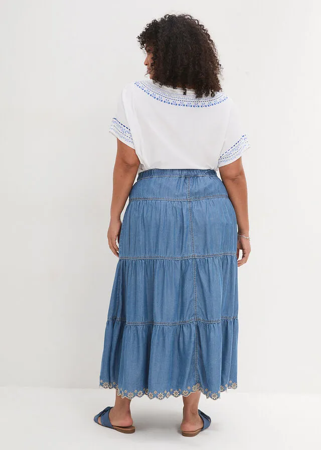 Falda vaquera azul medio denim