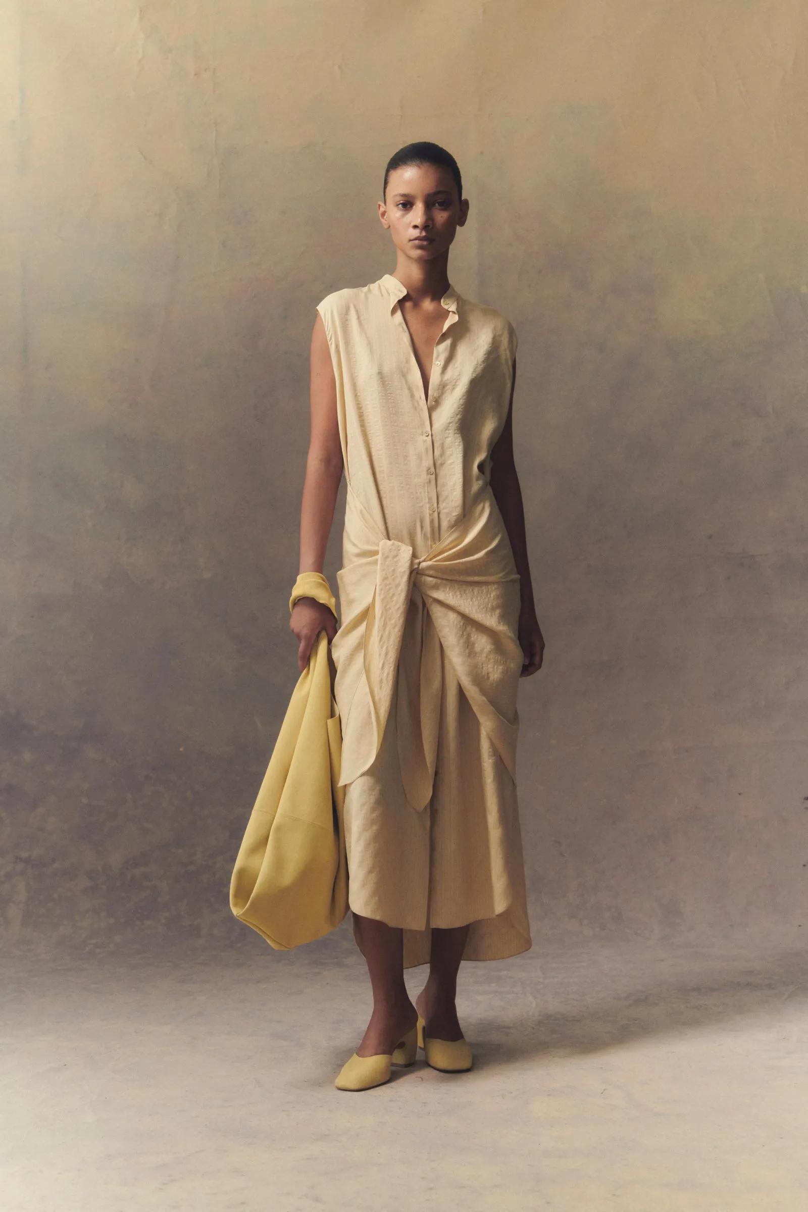 Frances, dress in vanilla silk