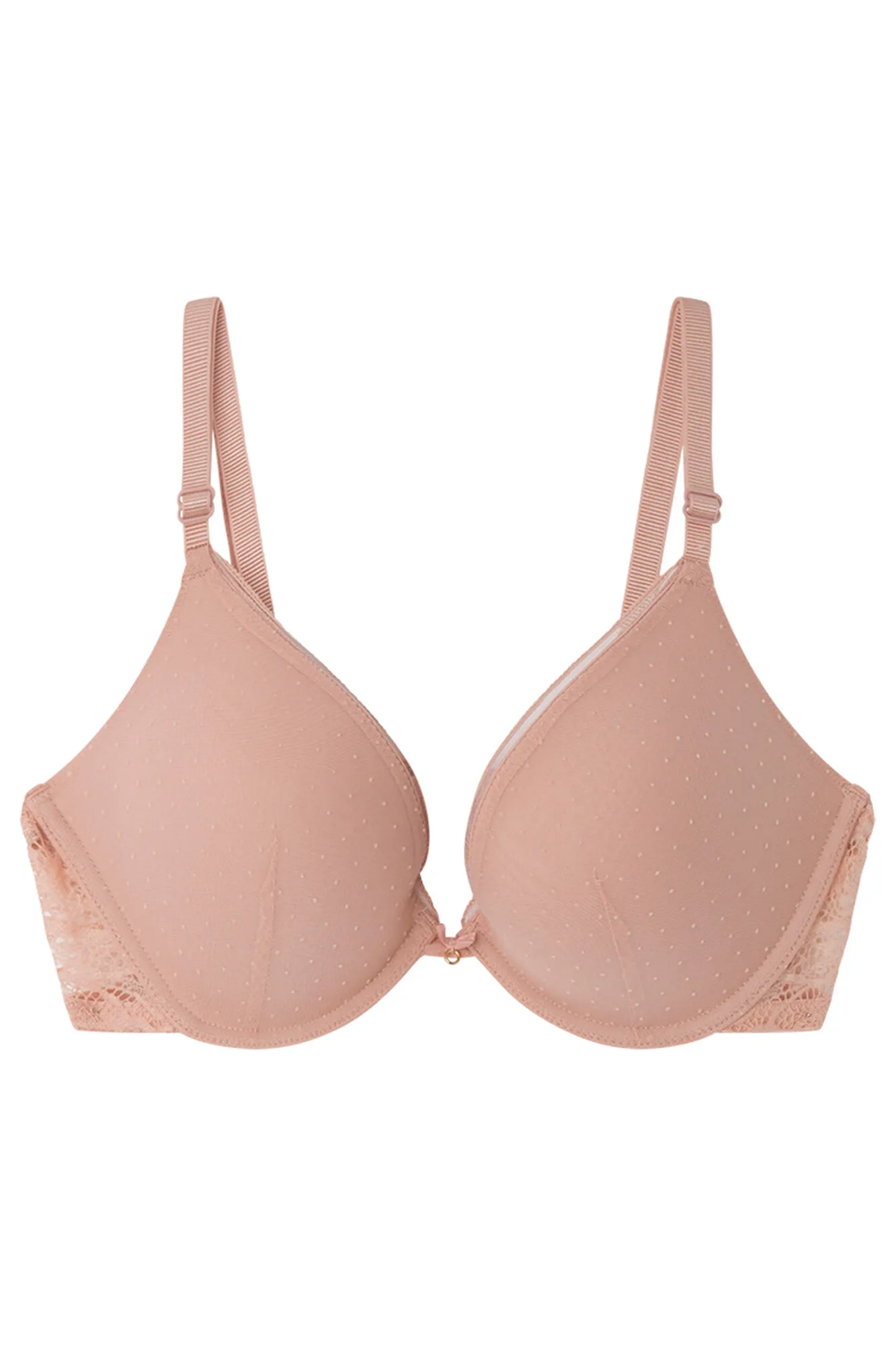 GORGEOUS Sujetador push up encaje tul rosa