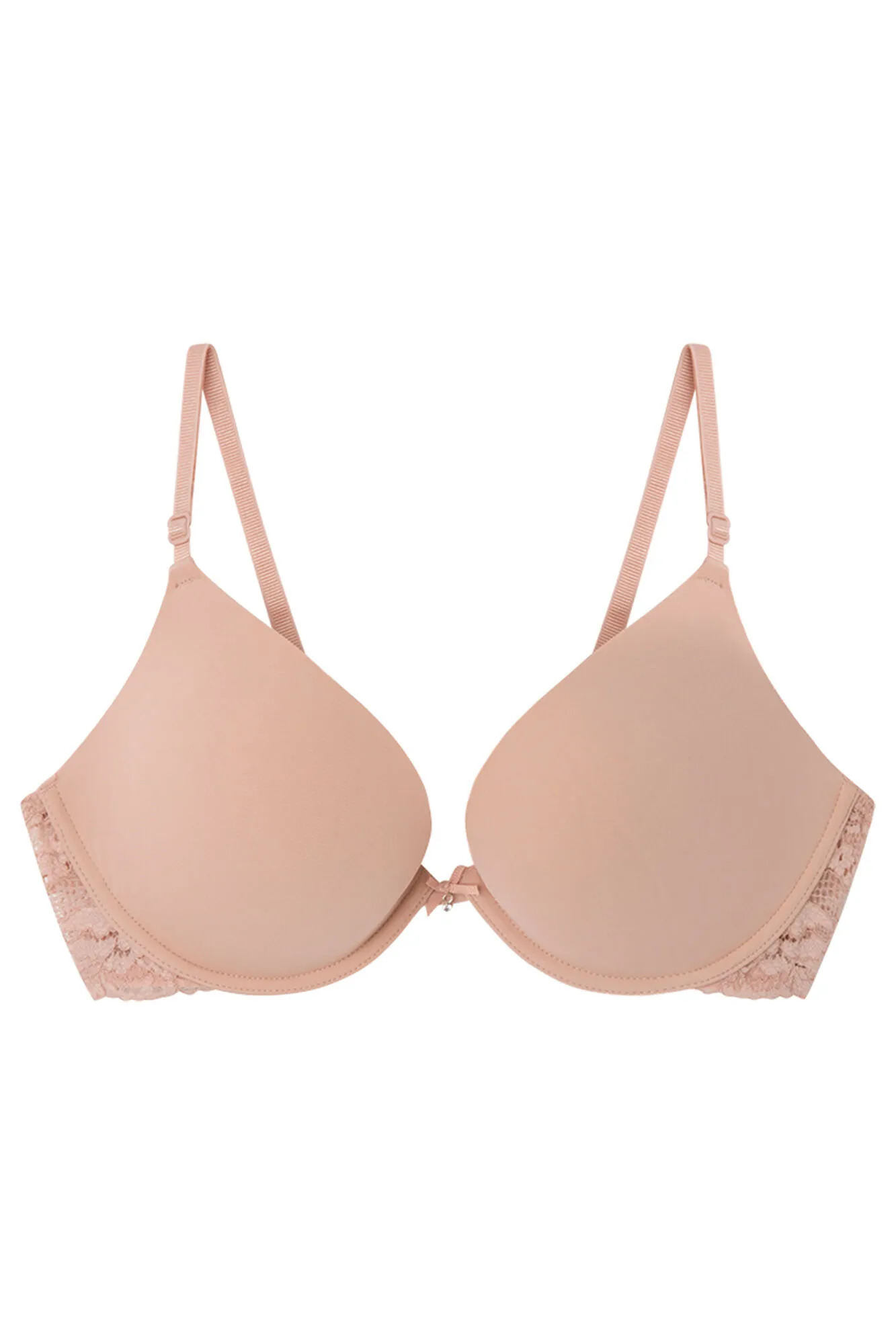 GORGEOUS Sujetador push up tul microfibra y encaje rosa