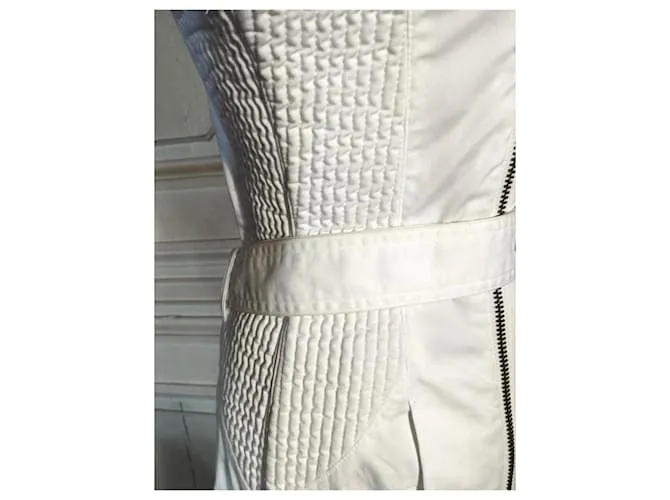 Karl Lagerfeld LAGERFELD TRENCH COUTURE ICONIQUE TRENDY GRAPHIQUE SMOCKé GAUFRé TM OUT 36/38 Blanco 