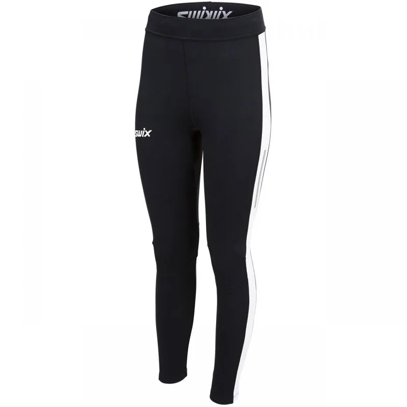 Mallas esquí de fondo SWIX Mallas cálidas Focus (Negro blanco brillante) Mujer