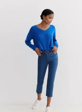 MASONB - Pantalón capri de mezcla de algodón en azul
