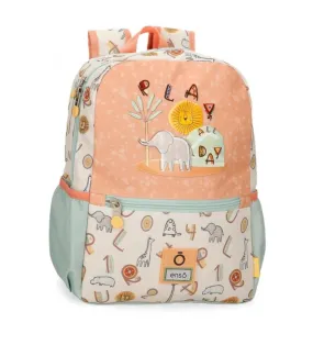 Mochila de paseo Enso Play all day 32 cm adaptable a carro multicolor