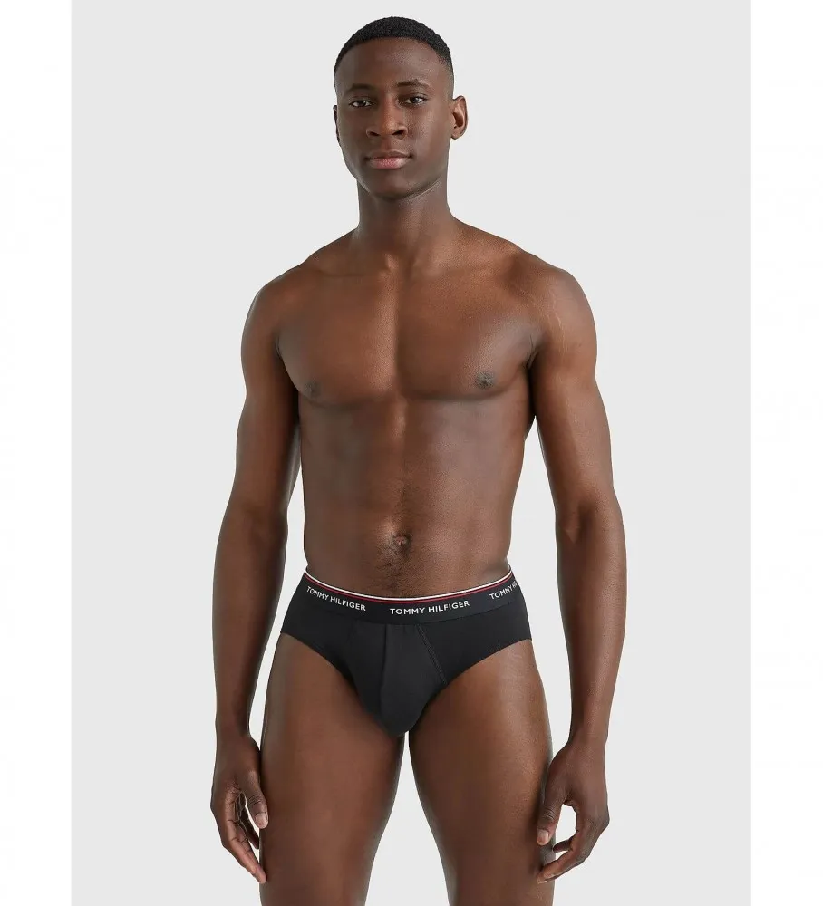 Pack de 3 Slips Brief  negro, gris, blanco