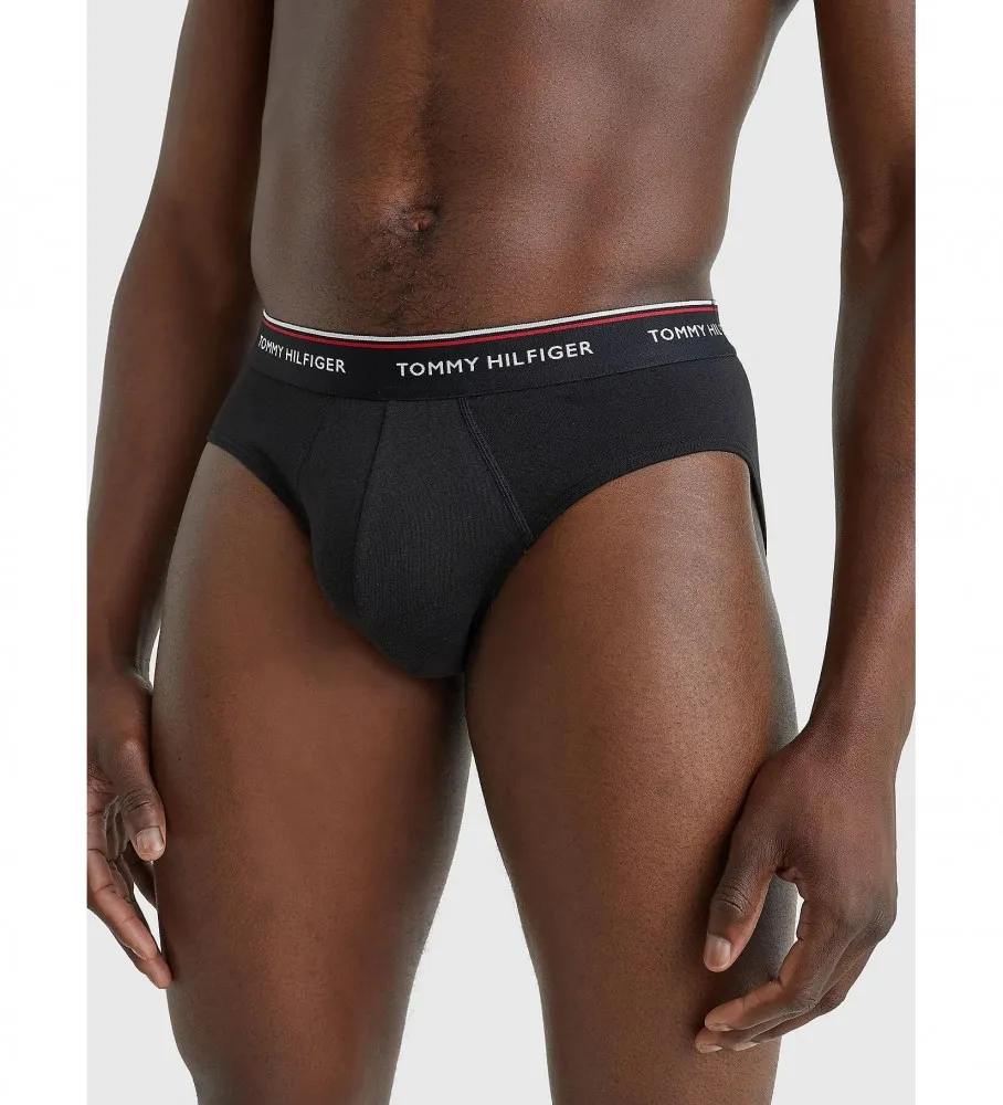 Pack de 3 Slips Brief  negro, gris, blanco