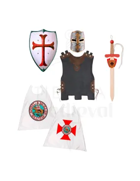 Pack niño Caballero Templario: Espada, Escudo, Casco, Peto y Capa