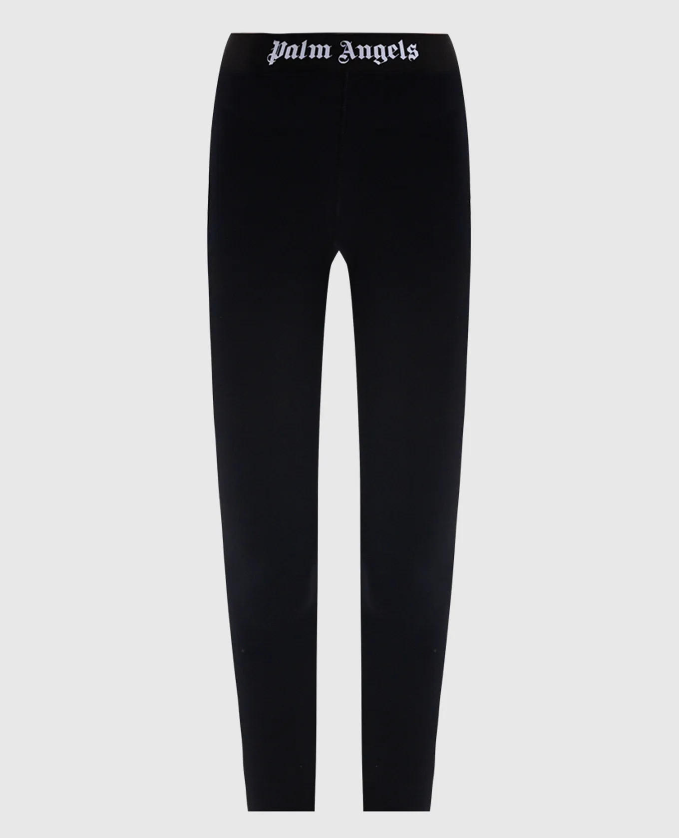 Palm Angels Black leggings with a contrasting logo pattern