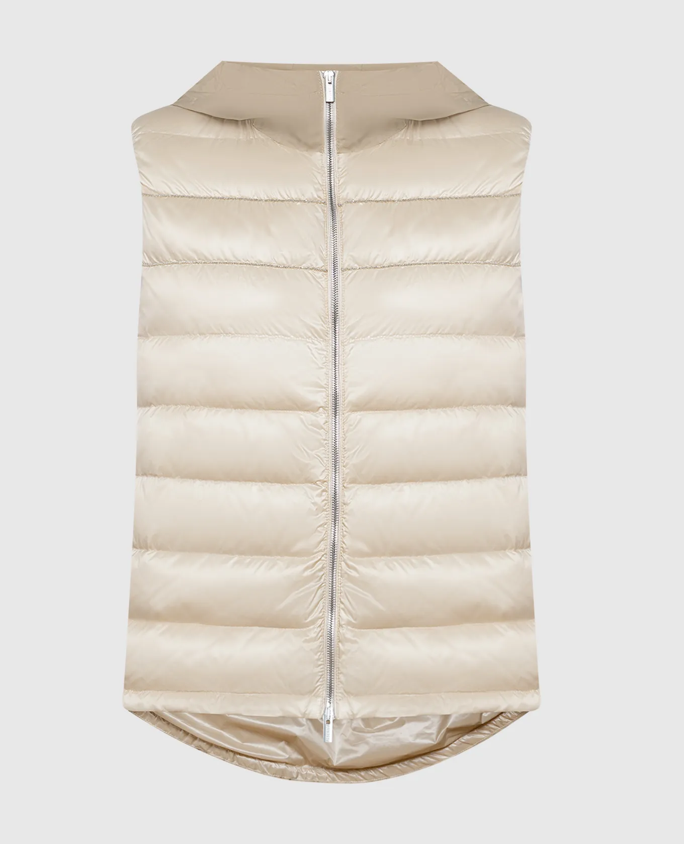 Peserico Beige combined vest with monil chain