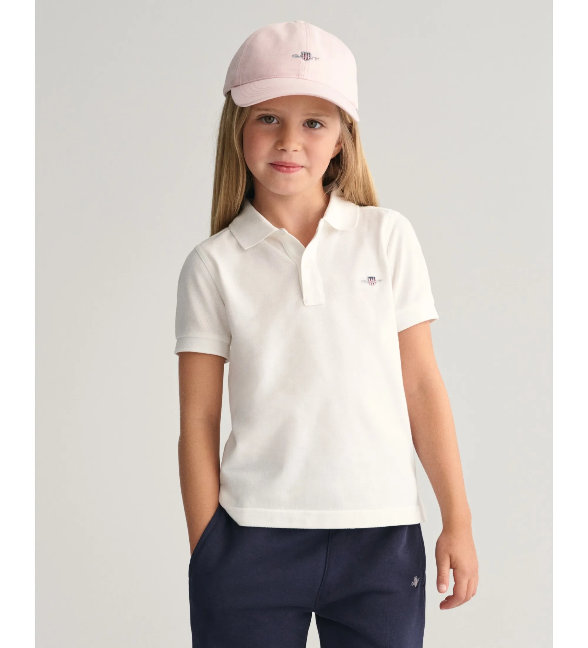 Polo de piqué Shield Kids blanco