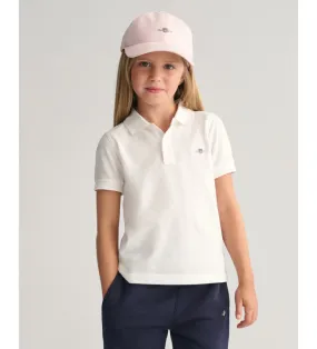 Polo de piqué Shield Kids blanco