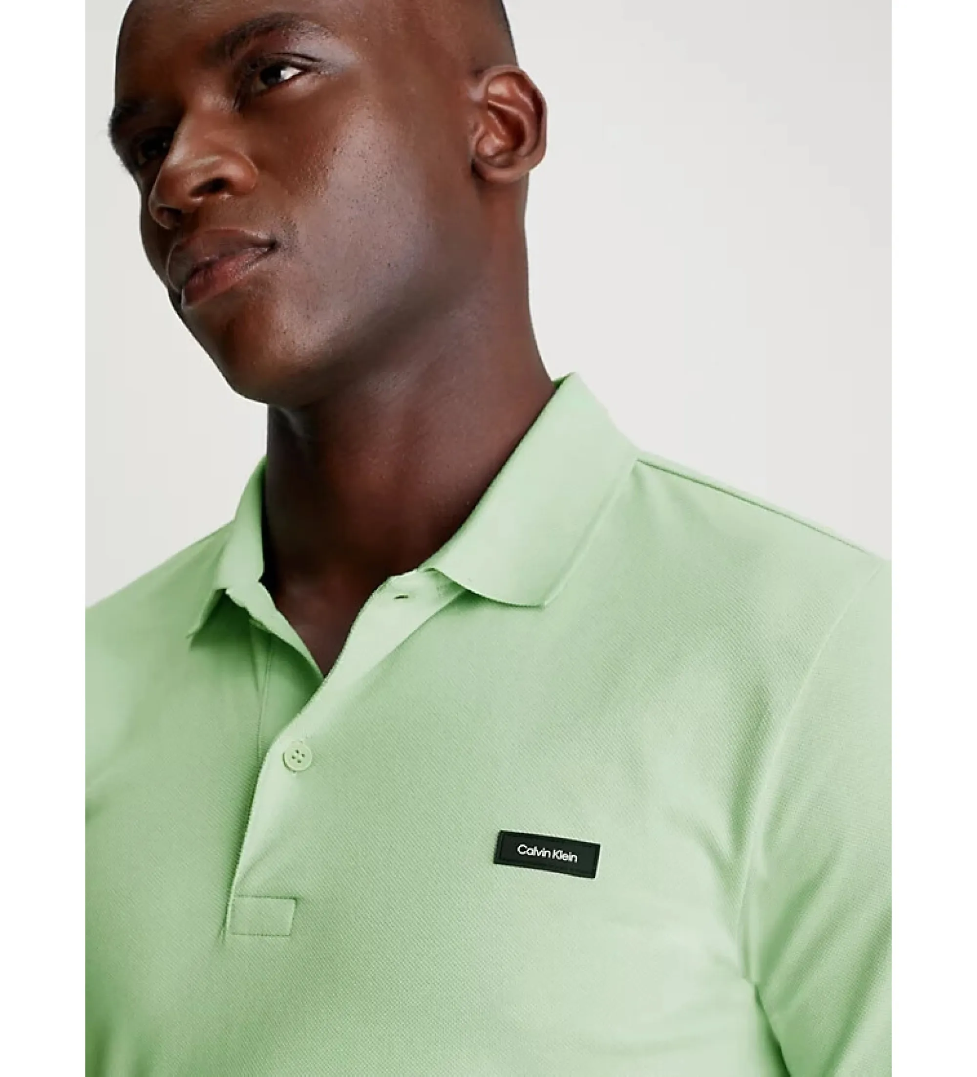 Polo Slim De Piqué Elástico verde mint