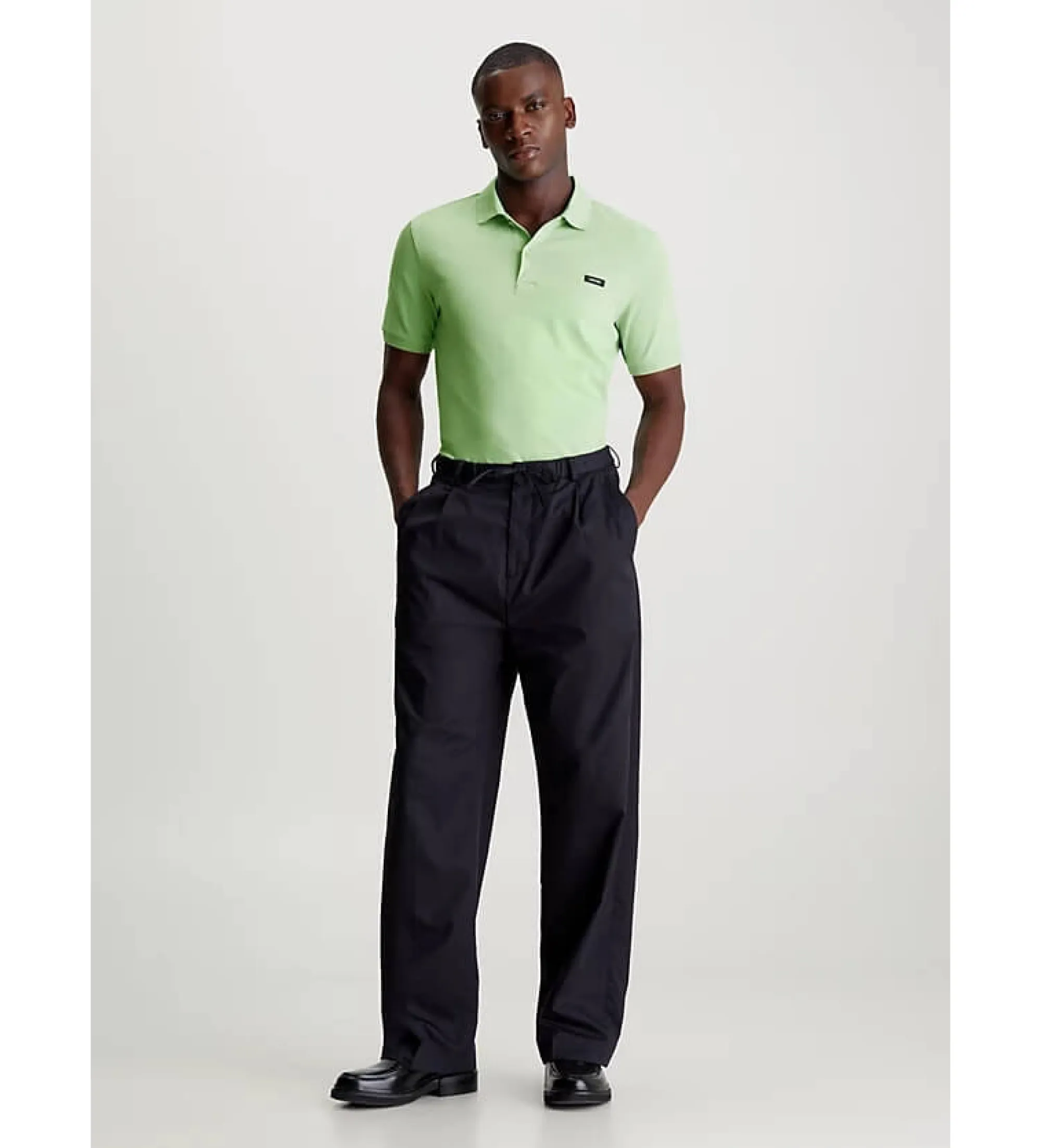 Polo Slim De Piqué Elástico verde mint