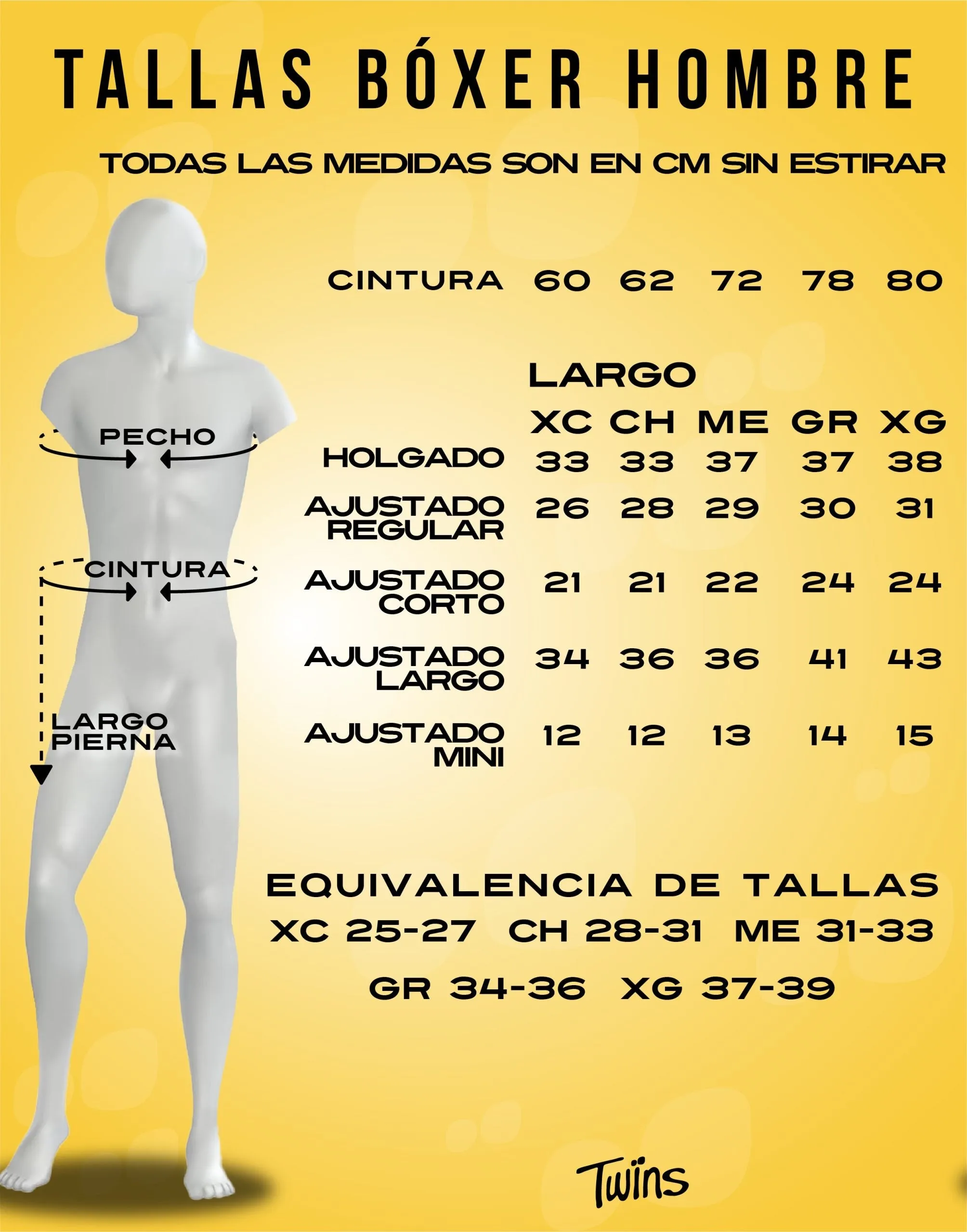 Ropa interior para caballero Biker-Negro liso TWINS