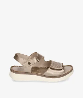 Sandalias MEGHAN SOFT  681 en taupe metalizado