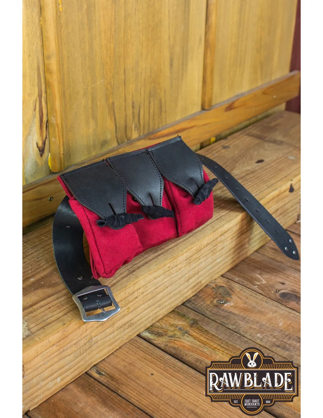 Set 3 bolsas, tipo riñonera, con cinturón Duero - Rojo