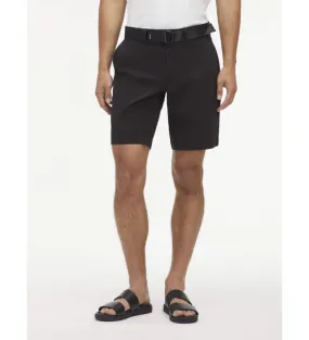 Shorts Slim Fit con cinturón de sarga negro