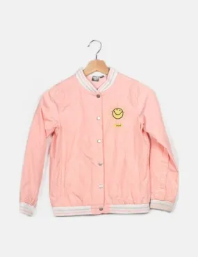 Smiley Chaqueta fina rosa bordado