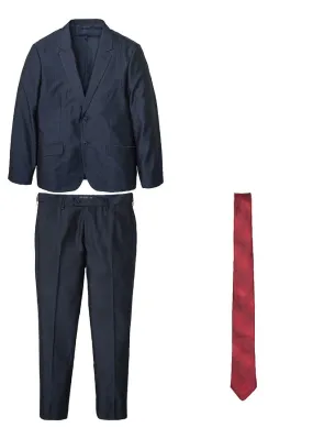 Traje (conjunto de 3 piezas): chaqueta, pantalón, corbata Azul marino