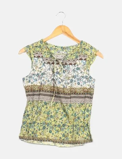 Zara Blusa multicolor estampada