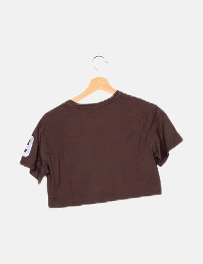 Zara Camiseta estampada gris